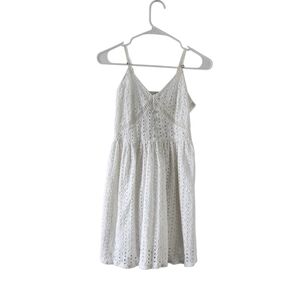 Japna White Eyelet Summer Dress Small White Sleeveless Beachy Dress Juniors